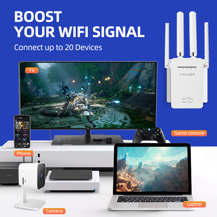 محصول نمونه تستی اکسس پوینت و گسترش دهنده محدوده بیسیم پیکس لینک مدل 3in1Wi-Fi09