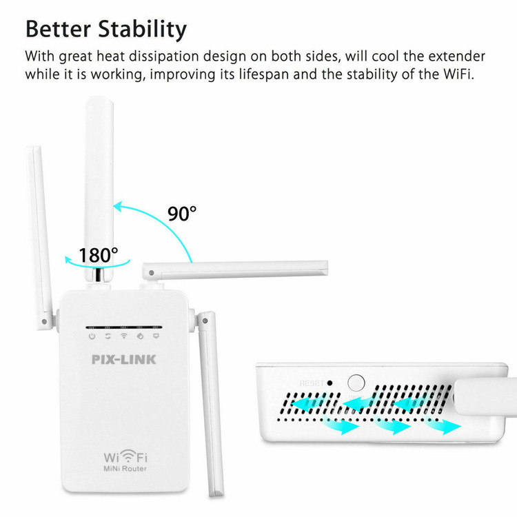 محصول نمونه تستی اکسس پوینت و گسترش دهنده محدوده بیسیم پیکس لینک مدل 3in1Wi-Fi09